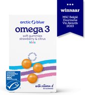 Arctic Blue - Omega 3 Gummies - 250 mg DHA + 70 mg EPA - Met Vit D - Aardbei-Citrussmaak - Suikervrij - 30 doseringen - MSC Keurmerk