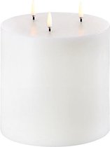 Bougie LED - ivoire - 15 x 15 cm - Uyuni Led Rustic Candle Nordic white - Véritable Bougie Cire avec Flamme 3D Hauteur - 20 cm