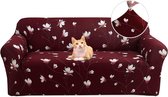 Bankhoes 3-zits - Bank Sofa Cover - Elastic Stretch Spandex Hoes - Antislip Wasbare Protector en Cover met armleuningen - Bordeaux Orchidee