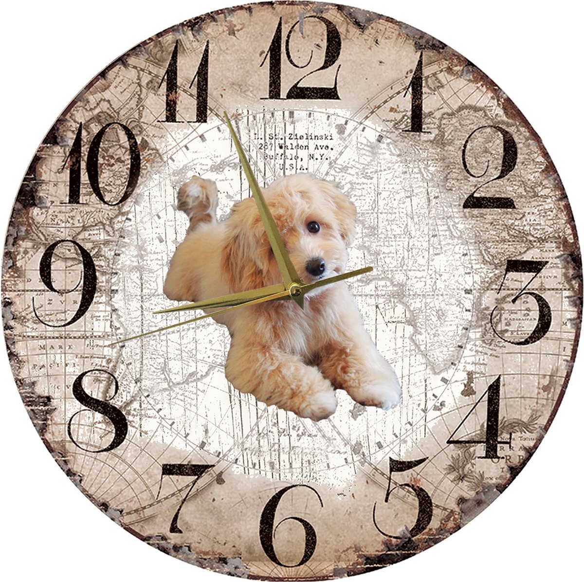 Houten Klok - 30cm - Hond - Maltipoo