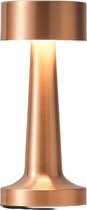 Trendup Luxe LED Tafellamp met Metalen Behuizing – Drukgevoelige Bediening – Dimbaar Tafellamp met Accu en USB Oplaadbaar – Wit Warm Licht – 21 cm - Roségoud
