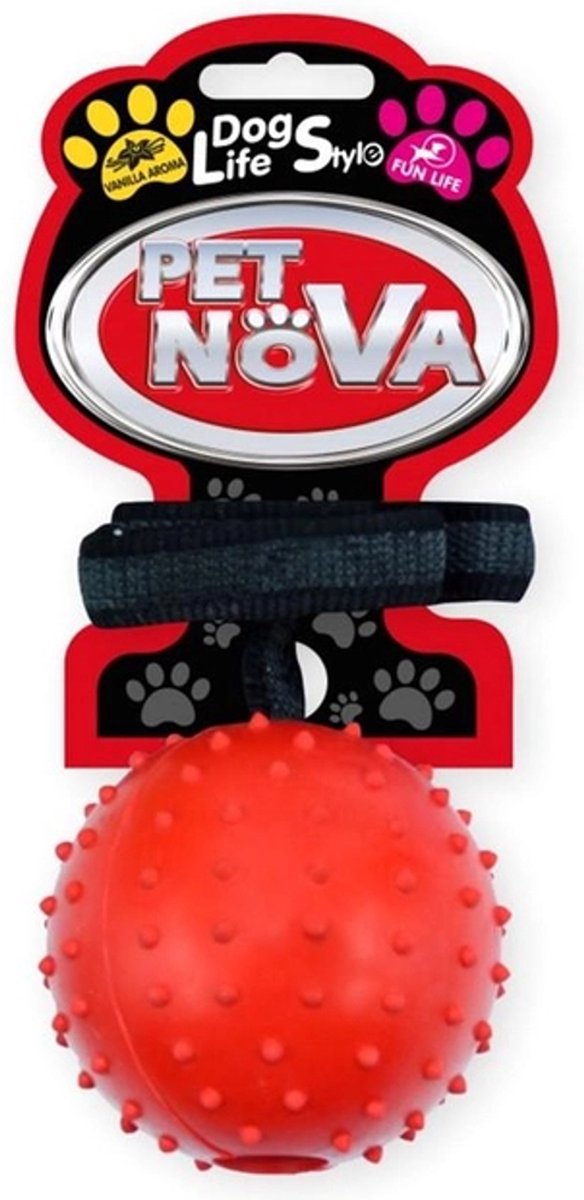 Speelgoed voor honden Pet Nova Bal met riem Pet Nova 7 cm rood