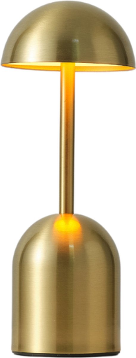Trendup Tafellamp met Luxe Ontwerp LED Verlichting – Watervast Ontwerp USB Oplaadbaar met Touch Bediening – Dimbare Bureaulamp met Warm Wit Licht – 10 cm - Goud