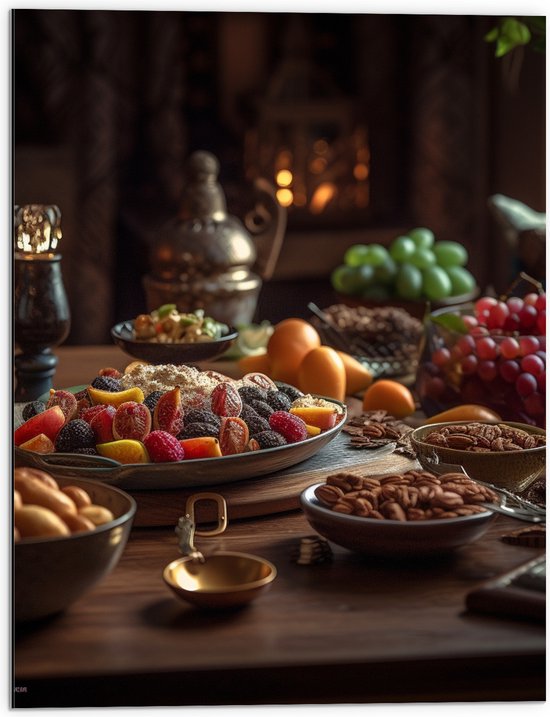 Dibond - Eten - Fruit - Ramandan - 60x80 cm Foto op Aluminium (Met Ophangsysteem)