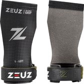 ZEUZ Fingerless Grips voor Fitness, CrossFit, Turnen & Gymnastics – Sport Handschoenen – Zwart – Eagle Carbon - Maat L