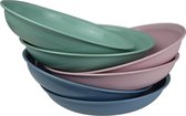 Ikolife Kunststof borden diep, 6 stuks, diameter 20 cm, 3 kleuren, kinderborden, herbruikbaar, BPA-vrij, 20 cm diepe borden 3,5 cm