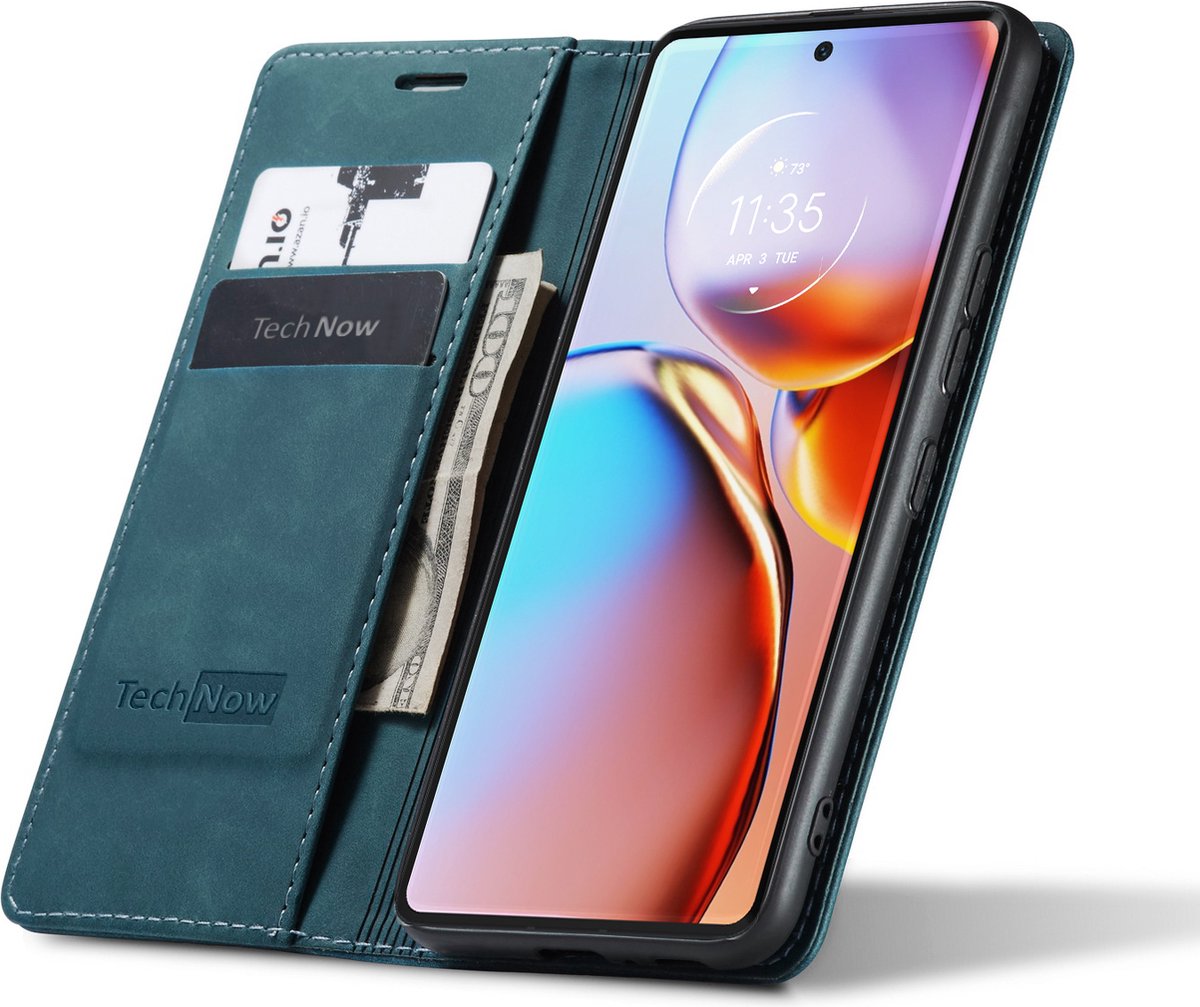 Hoesje geschikt voor Motorola Moto Edge 40 Pro - Book Case Leer Slimline Blauw