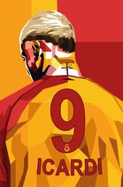 Mauro Icardi Poster | Galatasaray | Galatasaray SK | Voetbalposter | Wanddecoratie | Muurposter | 61x91cm | Geschikt om in te lijsten