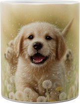 Golden Retriever Pup Dandelions - Mok 440 ml