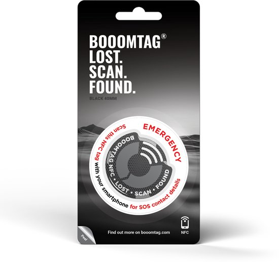 Booomtag® NFC Zwart Dome Sticker 30mm