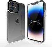 Coverzs telefoonhoesje geschikt voor Apple iPhone 11 hoesje - camera cover - doorzichtig hoesje met opstaande rand rondom camera - optimale bescherming - zwart