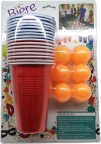 Beerpong Set - 24 Delig - Starterset - Drankspel - Bierpong set | Beerpong set | 24 bekers + 5 ballen - red cups - blue cups - Beer Pong set met red en blue cups - herbruikbare bekers