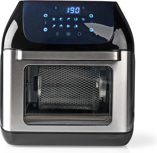 Nedis Airfryer Oven XXL – 12L – Digitaal – Heteluchtfriteuse - Tijdschakelaar – 1500 W – Zwart