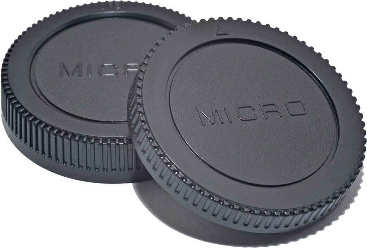 DutchOptics Body Cap + Rear Lens Cap Set voor Olympus Micro 4/3 (MFT) camera's