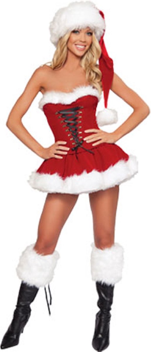 Tibri 118 - Strapless kerstjurkje met rijgveters - Maat S/M