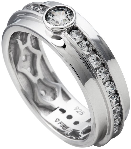 Diamonfire - Zilveren Ring  - Moderne ring - Zirkonia in kastzetting