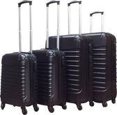 Bol.com Kofferset Vierkant Travelerz 4-delig ABS - Zwart aanbieding