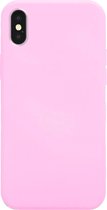 Coverzs Pastel siliconen hoesje geschikt voor Apple iPhone Xs Max - optimale bescherming - silicone case - backcover - roze