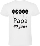Hoera papa 40 jaar Heren T-shirt - verjaardag - feest - papa - verjaardagsshirt - jarig - cadeau