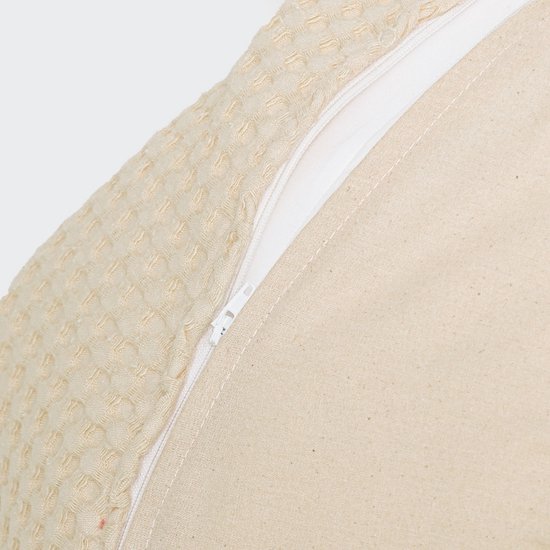 Snoozzz Voedingskussenhoes - Hoes voor voedingskussen zwangerschapskussen - premium kwaliteit - 185 cm - katoen wafel - Wafel Champagne van SNOO — afbeelding 5