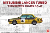 1:24 NuNu 24032 Mitsubishi Lancer Turbo - 85 Hong Kong-Beijing Rally Plastic Modelbouwpakket