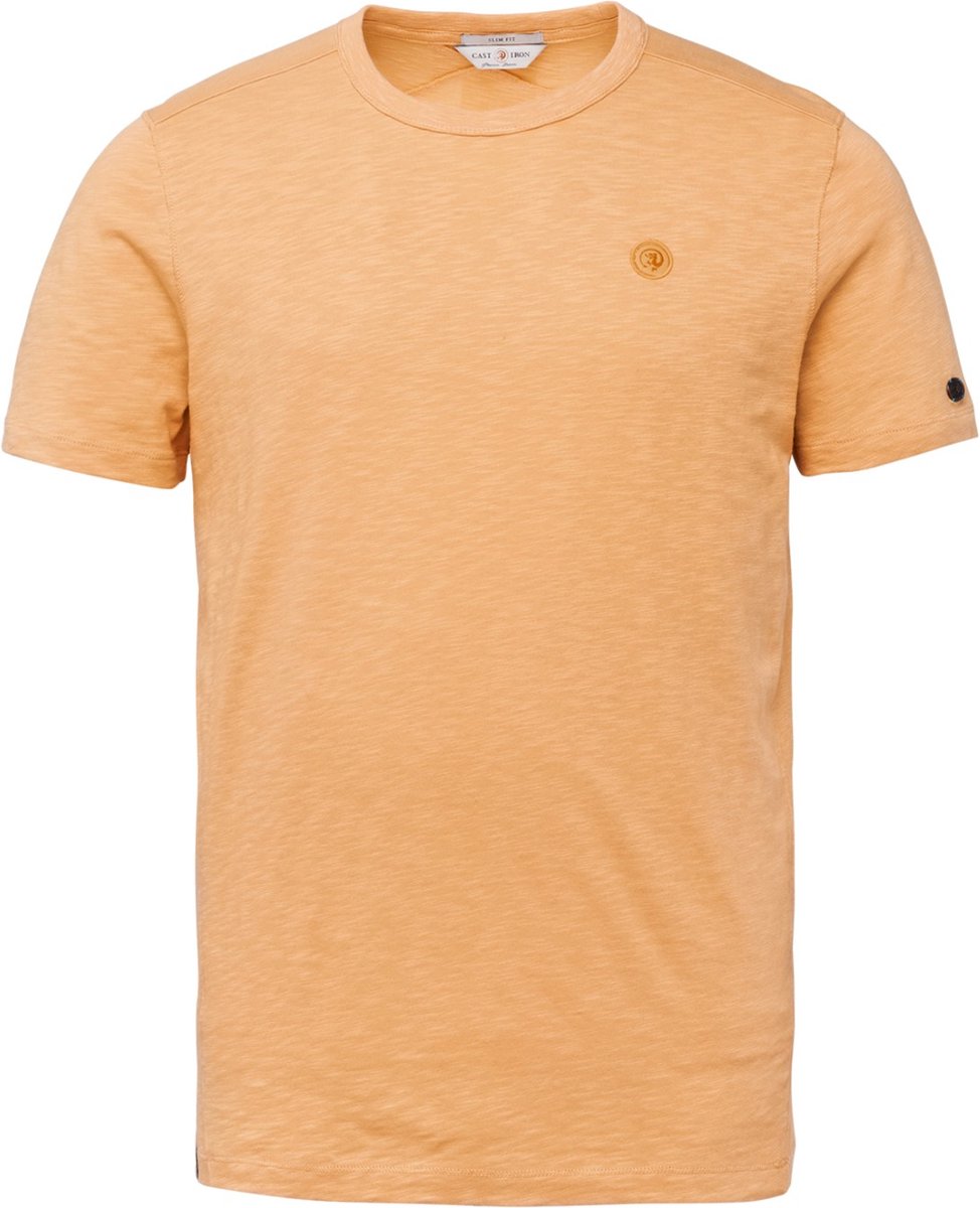 Cast Iron t-shirt ronde hals oranje gemeleerd - L