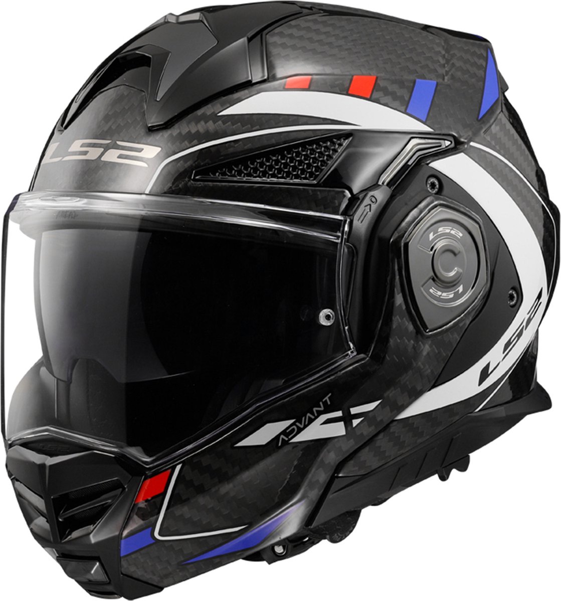 LS2 Helm Advant X Carbon Future FF901 blauw / rood maat S