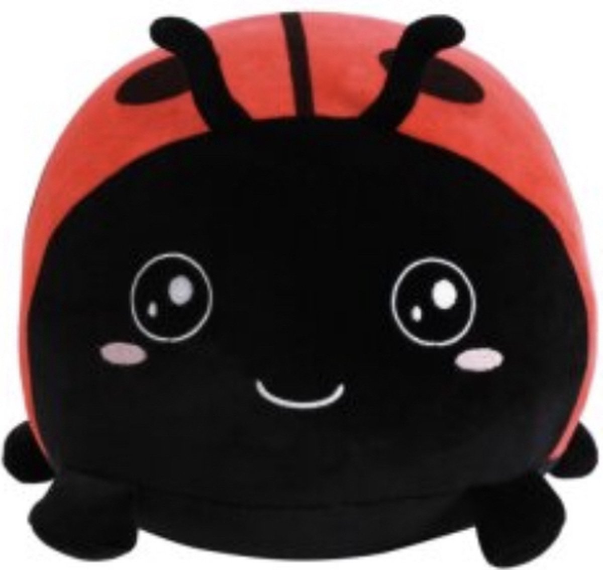 I-total - Kussen Lieveheersbeestje- Zwart-Rood -kinderkussen - kussen Kinderkamer - Fun kussens - Sierkussen- zacht kinderkussen - pluche kinderkussen