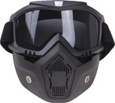 RAMBUX® - Masque et Masque - Zwart - Design Fumé - Masque pour Casque - Scooter - Moto - Sports d'hiver - Lunettes de Ski avec Masque - Set 2 Pièces