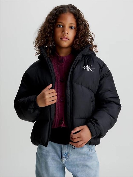 Urban Classics Uck1756-girls Hooded Puffer Jacket meisjes Jas