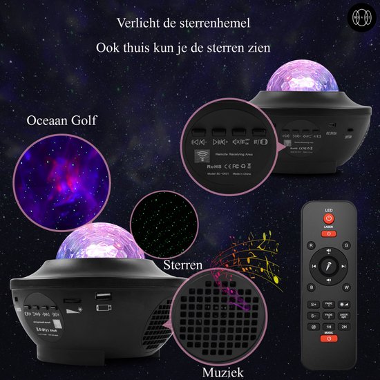 Projecteur Ciel Etoile, Ocean Wave Galaxy Light avec télécommande