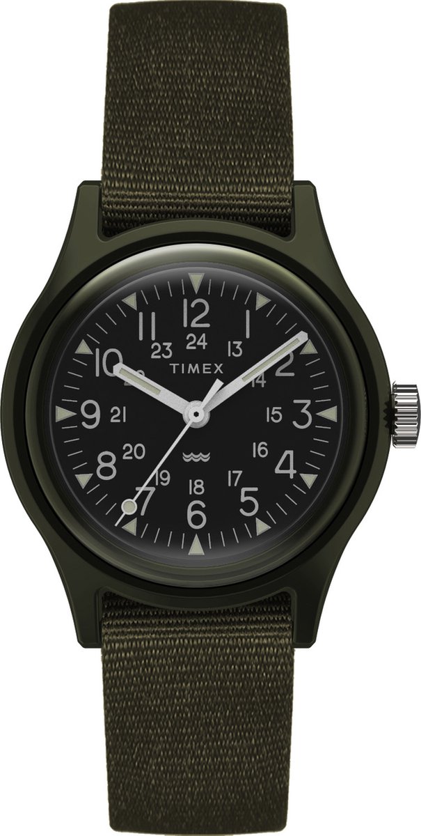 Timex MK1 TW2T33700 Horloge - Textiel - Groen - Ø 28 mm