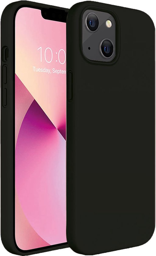 ShieldCase telefoonhoesje geschikt voor Apple iPhone 13 silicone case - zwart - Siliconen hoesje - Shockproof case hoesje - Backcover case