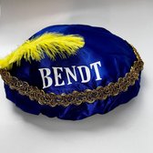 Pieten Muts bedrukt met naam - Kleur: Blauw - Hippe Pieten Muts- Pietenbaret - Sinterklaas Feest - Sint & Piet - Pietenmuts voor Kinderen - Perfect voor Peuters & Kleuters - Pietenfeest - Verkleden als Piet - Baret - Hoge Kwaliteit - Sinterkl