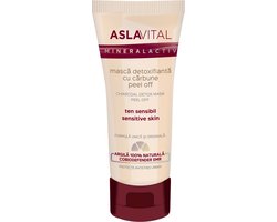 Aslavital Charcoal detox masker PEEL OFF - gezichtsmasker - gevoelige huid - 100% natuurlijke klei - 100ml