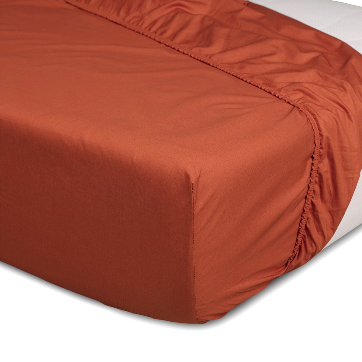 JOARZ Hoeslaken - Katoen-Satijn - Geschikt voor matrassen - Hoekhoogte tot 30 cm - 90x210 - Terra Cotton