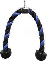 MIRO® Tricep Touw - Krachtstation - Fitness - Nylon - 70 CM - + Karabijnhaak - Blauw