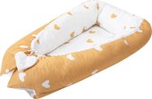 Bubaba by FreeON Babynest - omkeerbaar - Yellow Hearts - Geel (95x60cm)