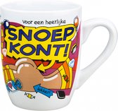 Mok - Snoep - Voor een heerlijke Snoepkont - Cartoon - In cadeauverpakking met gekleurd krullint