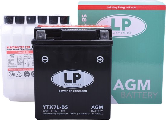 AGM accu Landport - 12V 6Ah - smal model - (YTX7L-BS)