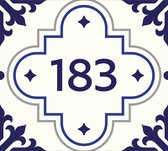 Huisnummerbord nummer 183 | Huisnummer 183 |Delfts blauw huisnummerbordje Dibond | Luxe huisnummerbord
