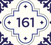 Huisnummerbord nummer 161 | Huisnummer 161 |Delfts blauw huisnummerbordje Dibond | Luxe huisnummerbord
