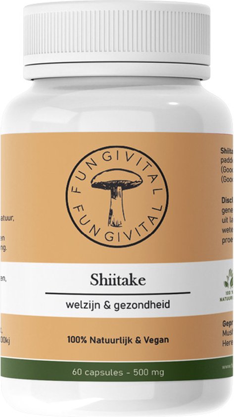 Shiitake | Bloeddruk en Cholesterol Verlagend | Biologisch & Vegan Supplement | 60 capsules | FungiVital