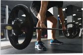 Vlag - Mens - Spieren - Schoenen - Oefening - Sporten - Fitness - Sportschool - Gewichten - 60x40 cm Foto op Polyester Vlag