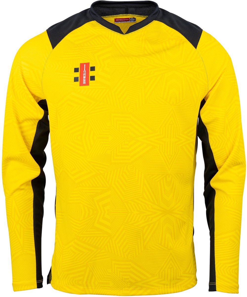 Gray-Nicolls Cricket SHIRT PRO T20 L/S YW/BK XS Extra Small - Geel / Zwart