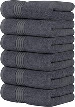 Towels - 6 Pak Premium Handdoeken Set, (41 x 71 CM) 100% Ringgesponnen Katoen, Lichtgewicht en Zeer Absorberend Handdoeken voor Badkamer, Reizen, Kamp, Hotel en Spa (Grijs)