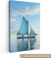 Tableau sur toile Voilier - Lac - Water - Maritime - Nature - 120x180 cm - Décoration murale XXL