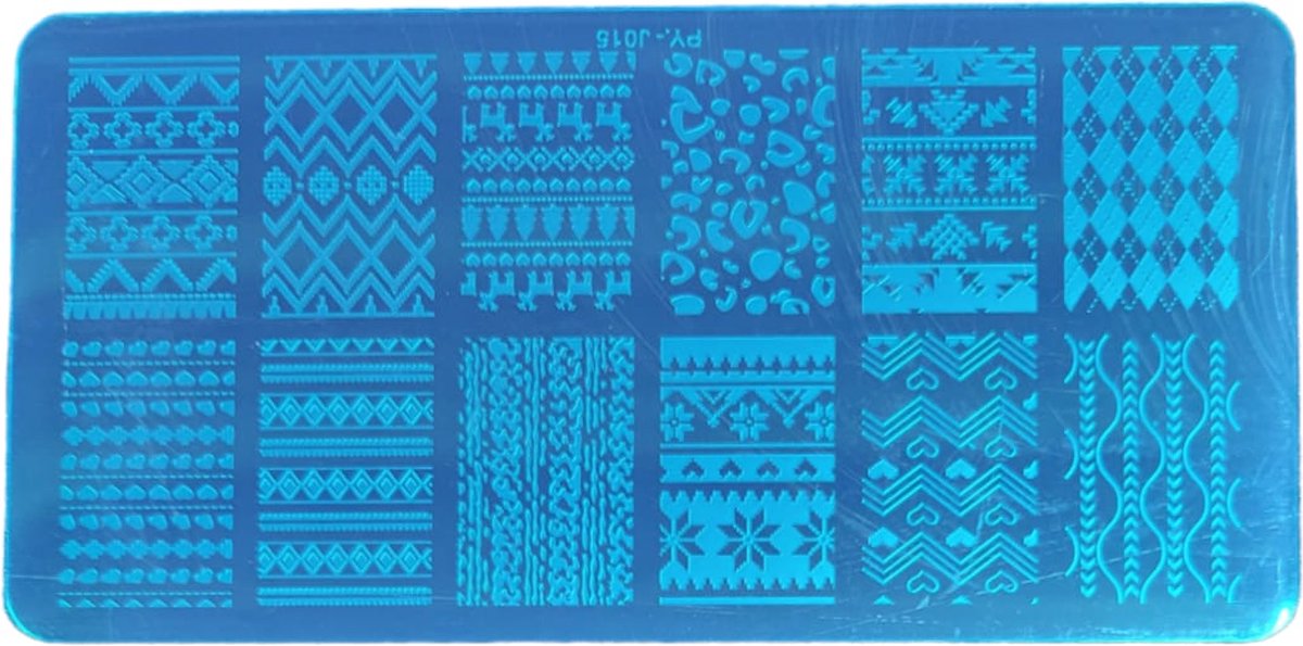 Goedkoopste Nagel Stempelplaat - Nail Art nagelstempel sjabloon - 1 stuk – panterprint / kerstprint / geruit – oDaani