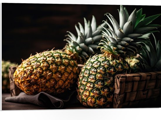 PVC Schuimplaat - Eten - Fruit - Ananas - 75x50 cm Foto op PVC Schuimplaat (Met Ophangsysteem)