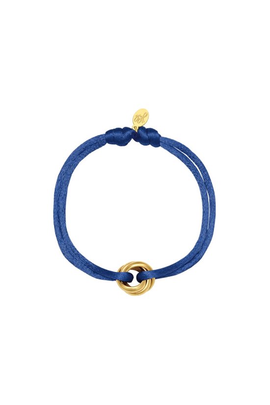 Satijnen armband Knot - Verstelbaar - One Size - Kobalt Blauw - Trendy